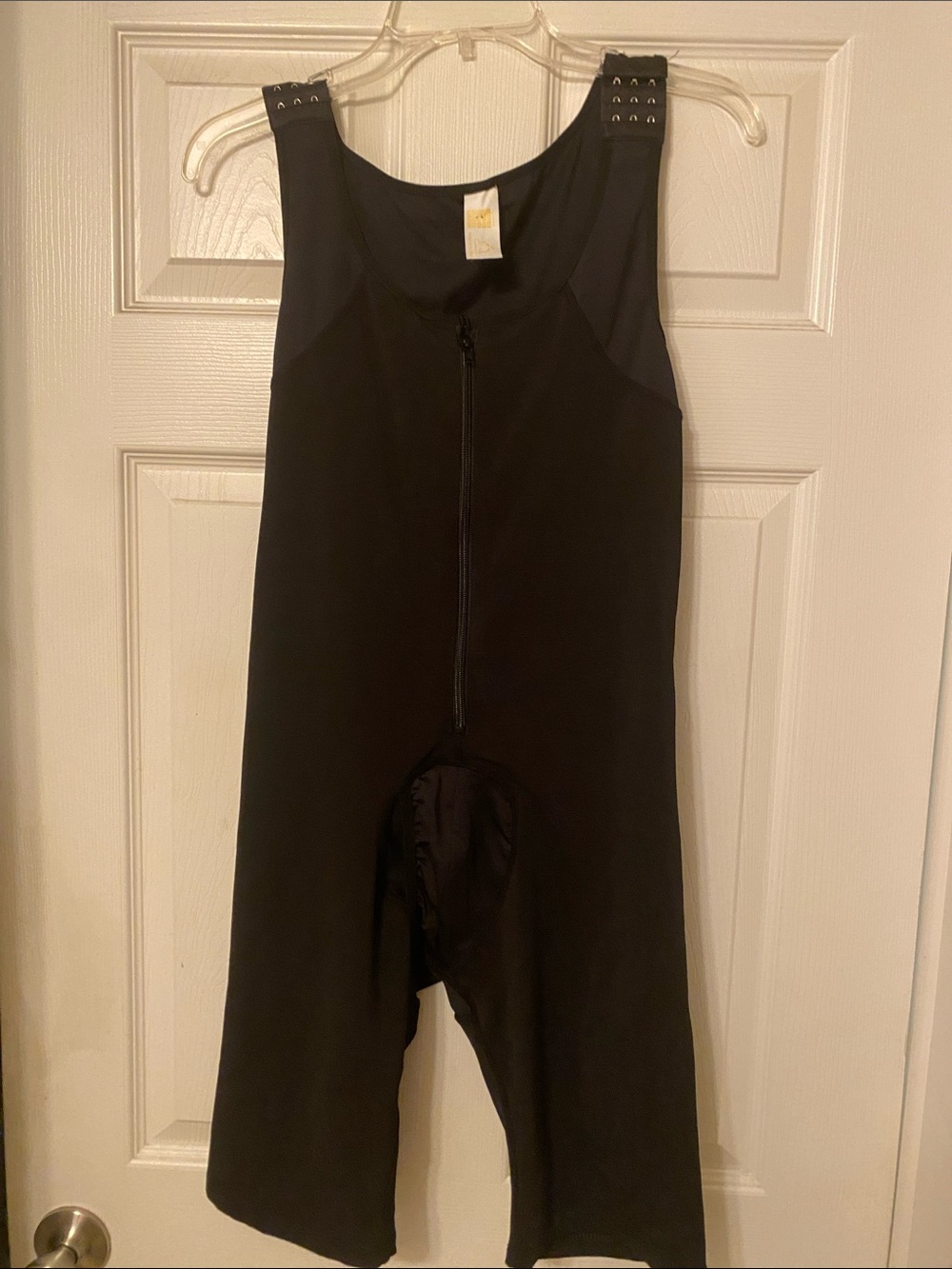 Men's Black Zip-Front Compression Bodysuit